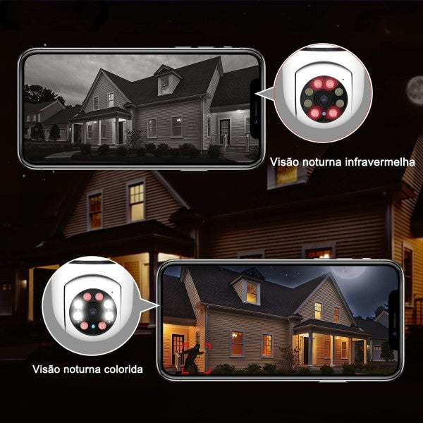Câmara De Segurança Inteligente WIFI - Visão Noturna | Gira 360°